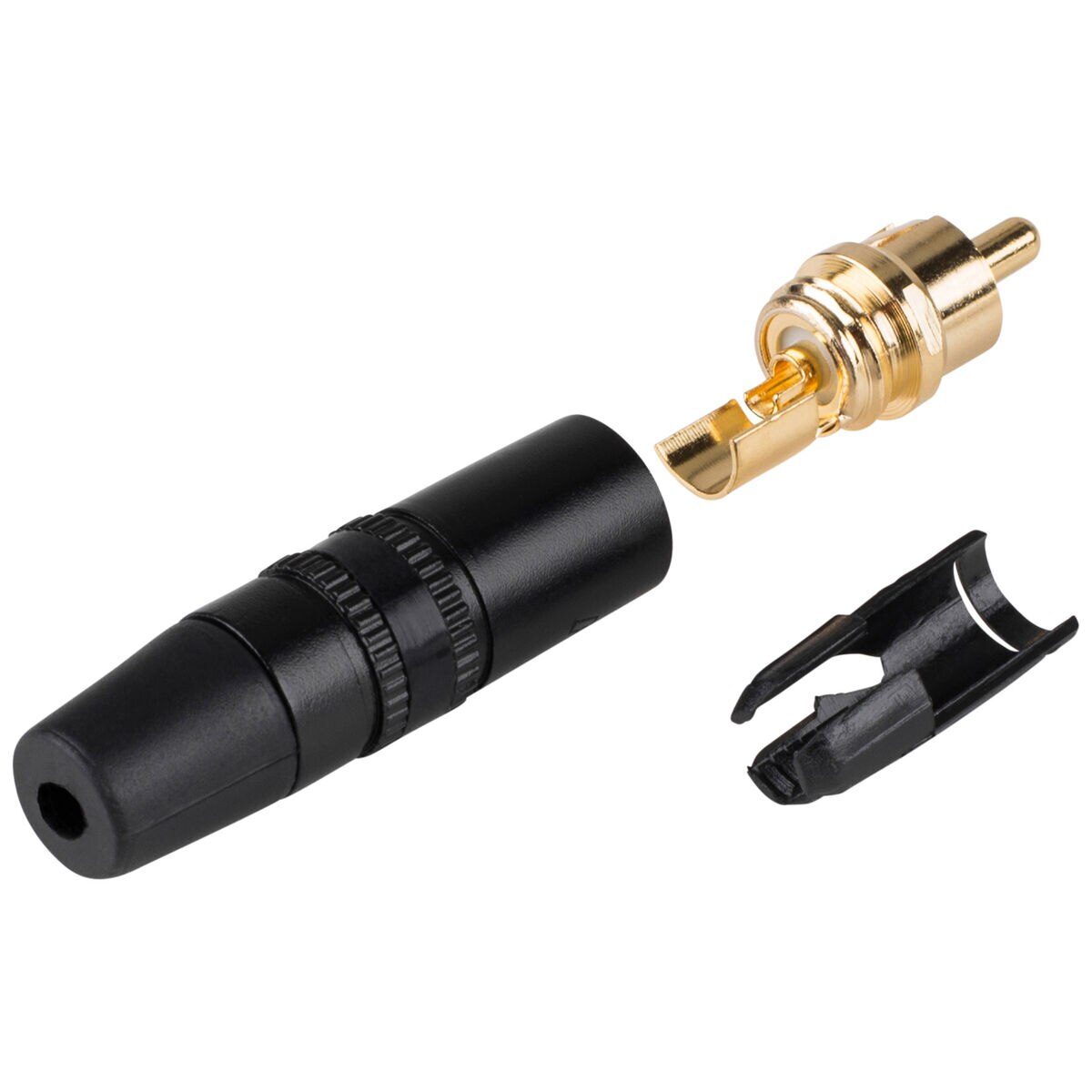 Rean NYS373-0 RCA Plug Connector Black Shell